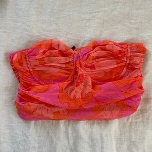 Zara strapless tulle crop top